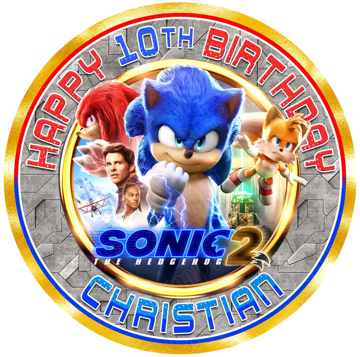 Sonic the Hedgehog II 2022 RD Edible Cake Toppers Round