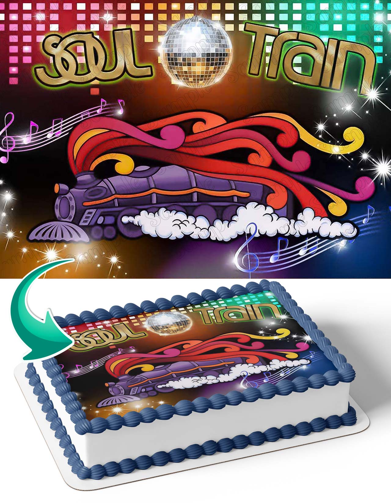 Soul Train 70s Birthday Edible Cake Toppers – Ediblecakeimage