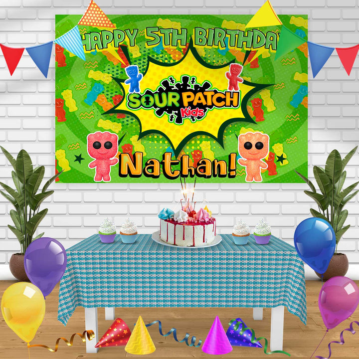 Sour Patch 2 Birthday Banner Personalized Party Backdrop Decoration