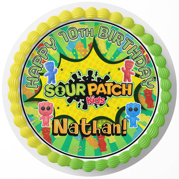 Sour Patch Rd Edible Cake Toppers Round