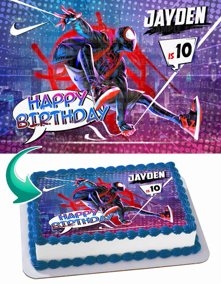 SpiderMan Into the SpiderVerse Spiderman Edible Cake Toppers