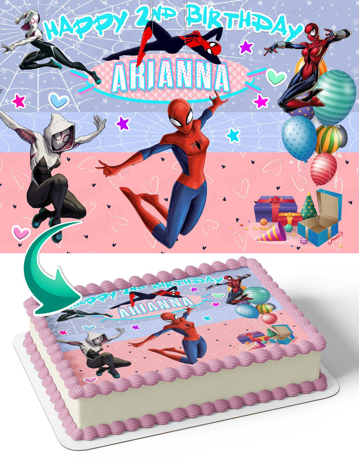 SpiderWoman Gwen Stacy Spider Girl Edible Cake Toppers