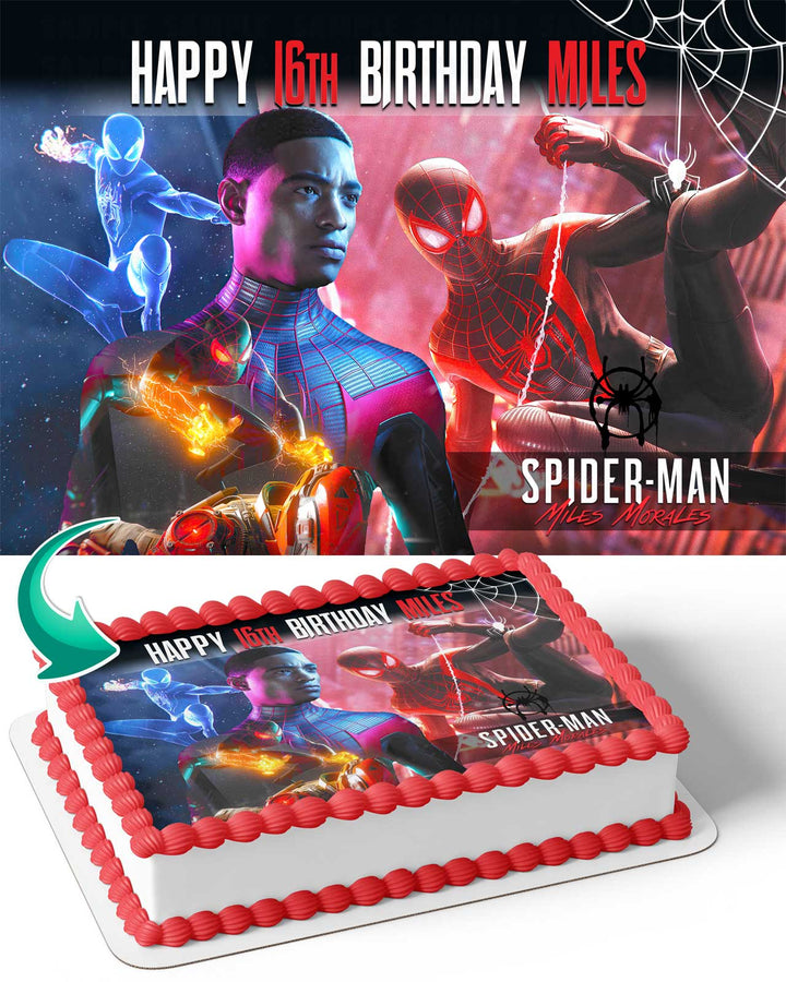 Spider Man Miles Morales Edible Cake Toppers