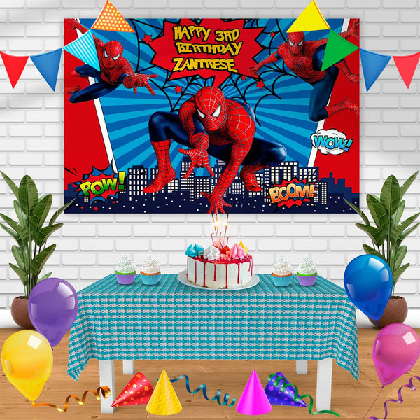 Spider Man Spi Birthday Banner Personalized Party Backdrop Decoration