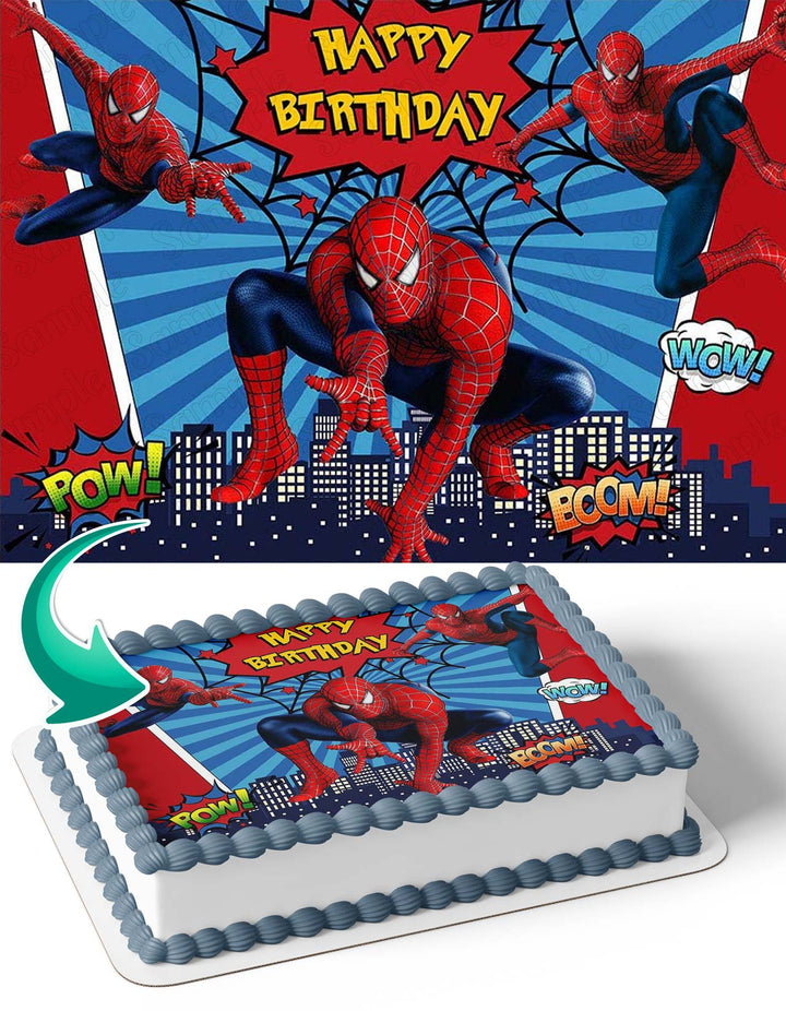 Spider Man Web SP Edible Cake Toppers