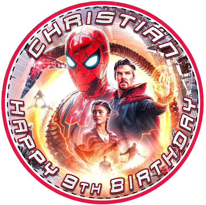 Spiderman No Way Home Doctor Strange Edible Cake Toppers Round