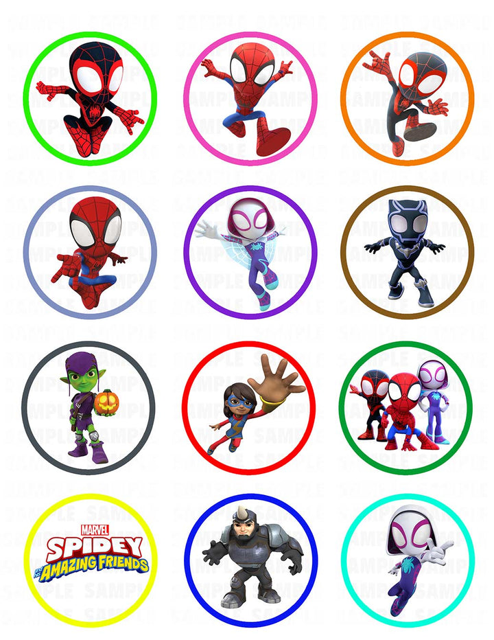 Spidey and Amazing Friends CC Edible Cupcake Toppers