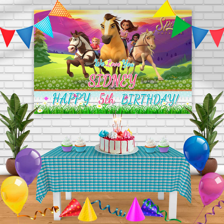 Spirit Untamed 2021 Birthday Banner Personalized Party Backdrop Decoration