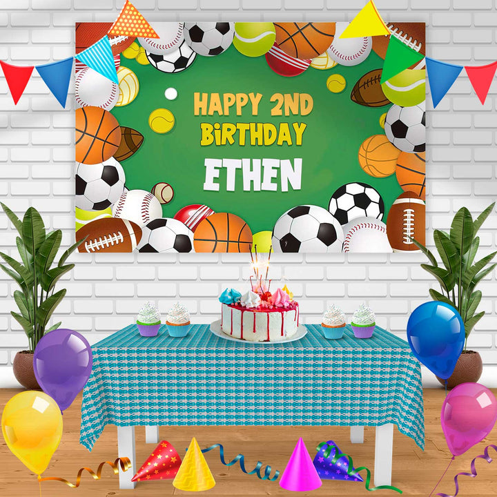 Sports Th Birthday Banner Personalized Party Backdrop Decoration