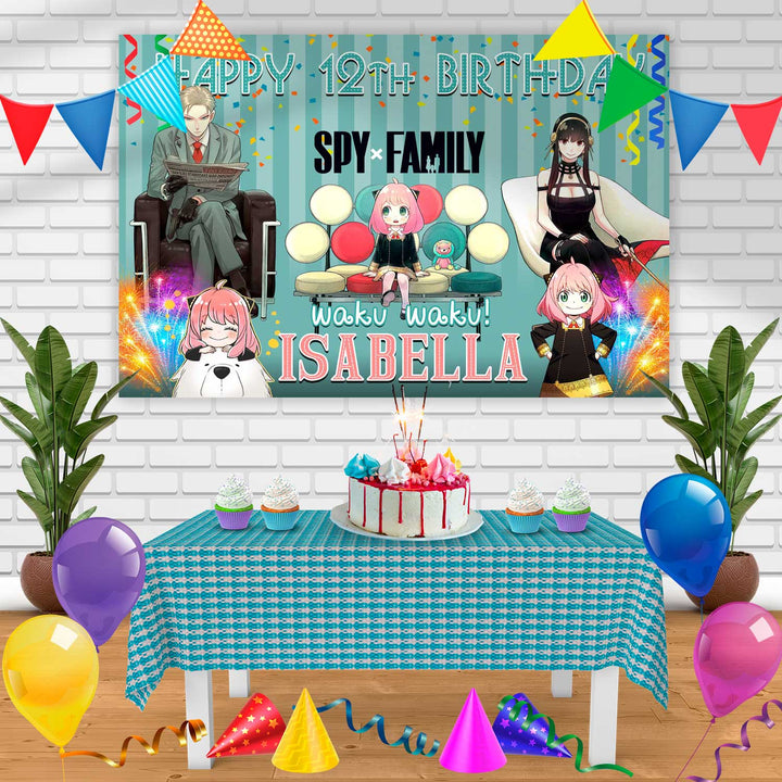 Spy X Family 3 Birthday Banner Personalized Party Backdrop Decoration
