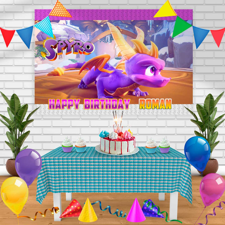 spyro Birthday Banner Personalized Party Backdrop Decoration