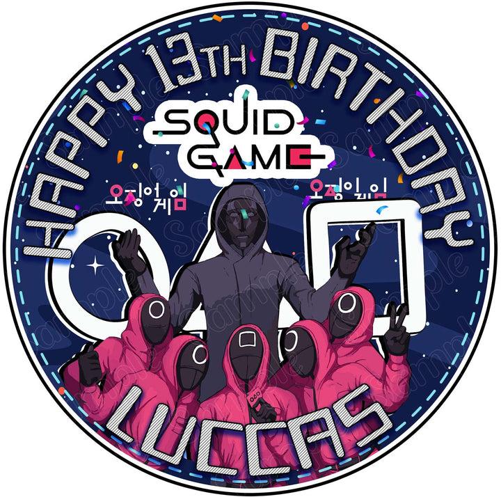 Squid Game Edible Cake Toppers Round