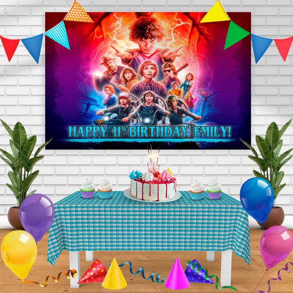 Stranger Things 2 Birthday Banner Personalized Party Backdrop Decoration