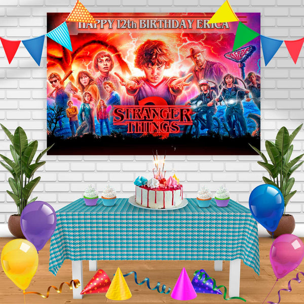 Stranger Things 5 Birthday Banner Personalized Party Backdrop Decoration