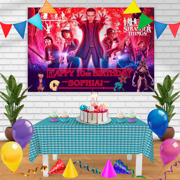 STRANGER THINGS 9 Birthday Banner Personalized Party Backdrop Decoration