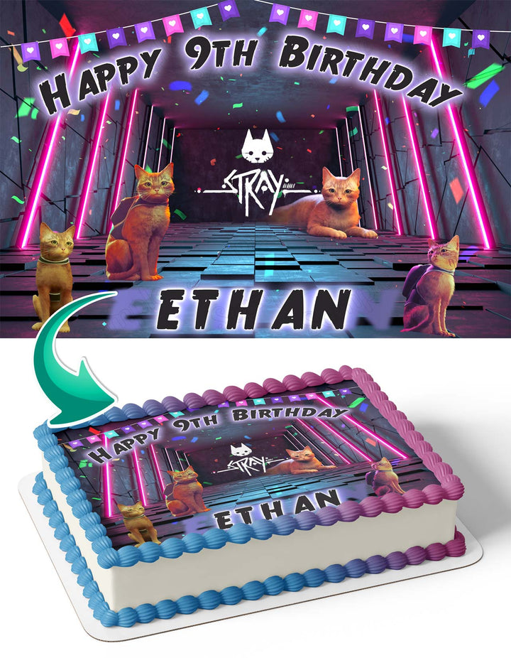 Stray Game Cat Edible Cake Toppers