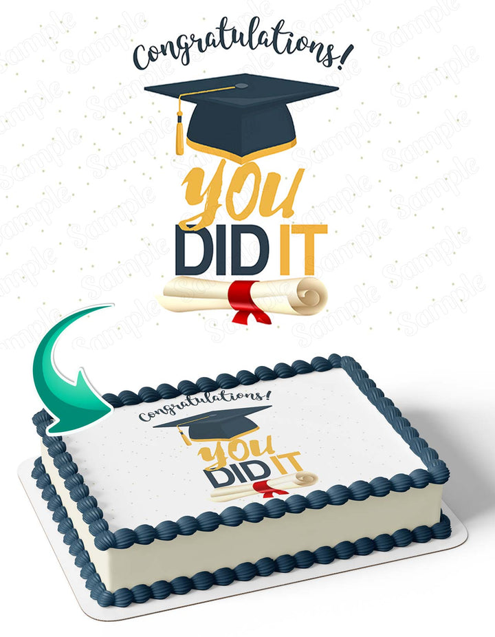 Student Graduation Congrats Congratulations You Did ItCCY Edible Cake Toppers