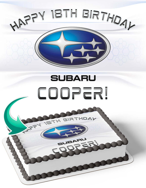 Subaru Car Edible Edible Cake Toppers