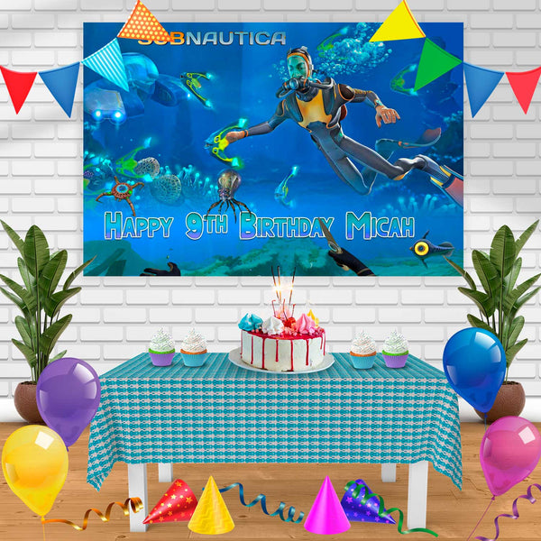 Subnautica 2 Birthday Banner Personalized Party Backdrop Decoration