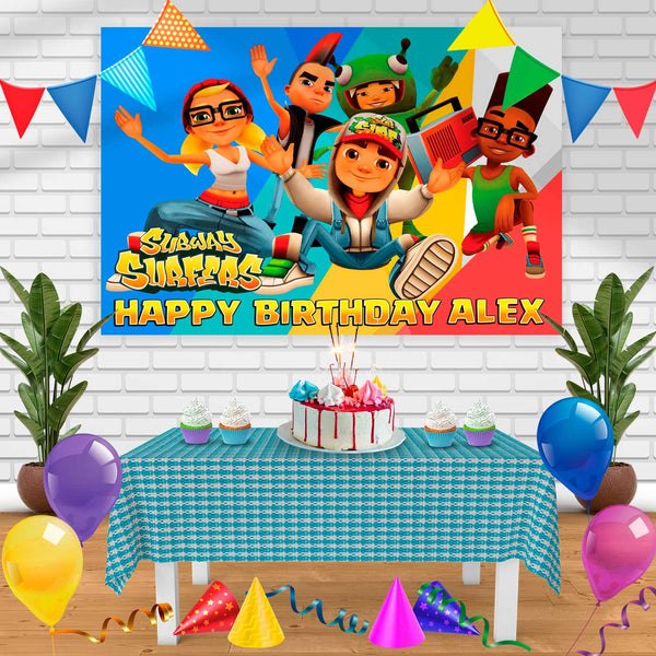 subway surfer Birthday Banner Personalized Party Backdrop Decoration