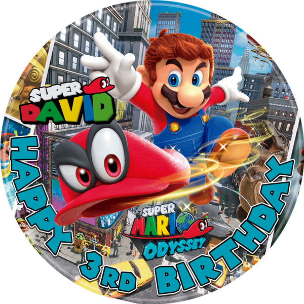 Super Mario Edible Cake Toppers Round