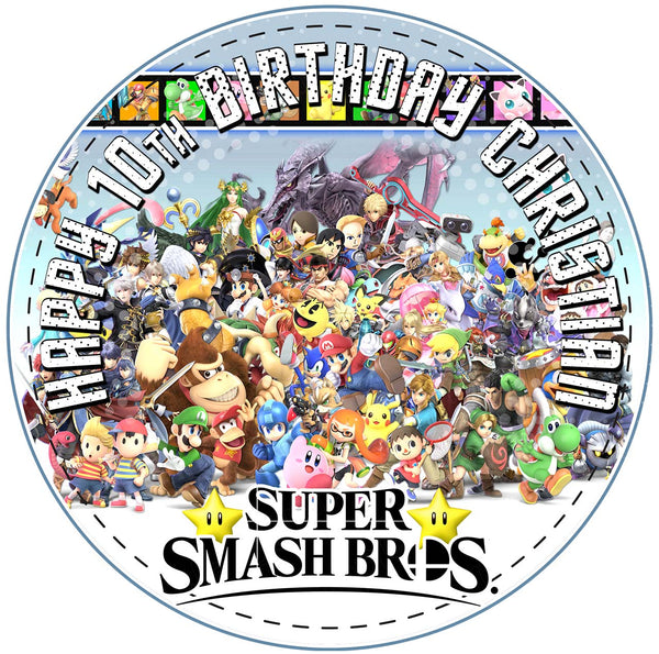 Super Smash Bros RD Edible Cake Toppers Round