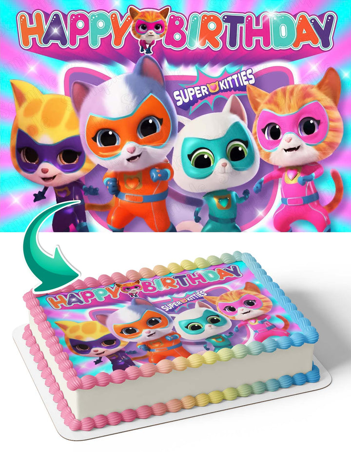 Super Kitties Ginny Sparks Buddy and Bitsy Edible Cake Topper Image  ABPID56924