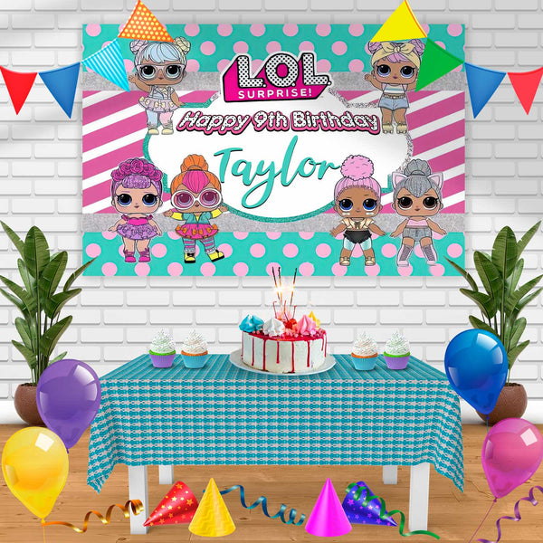 Surprise Doll New Birthday Banner Personalized Party Backdrop Decoration