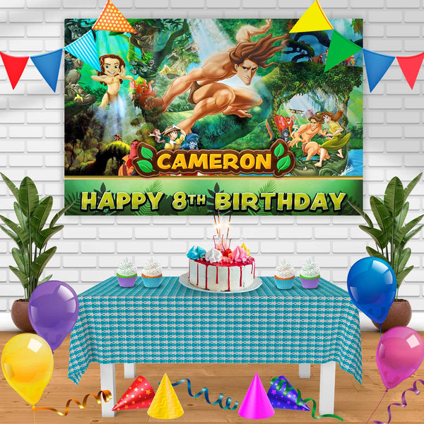 Tarzan Birthday Banner Personalized Party Backdrop Decoration