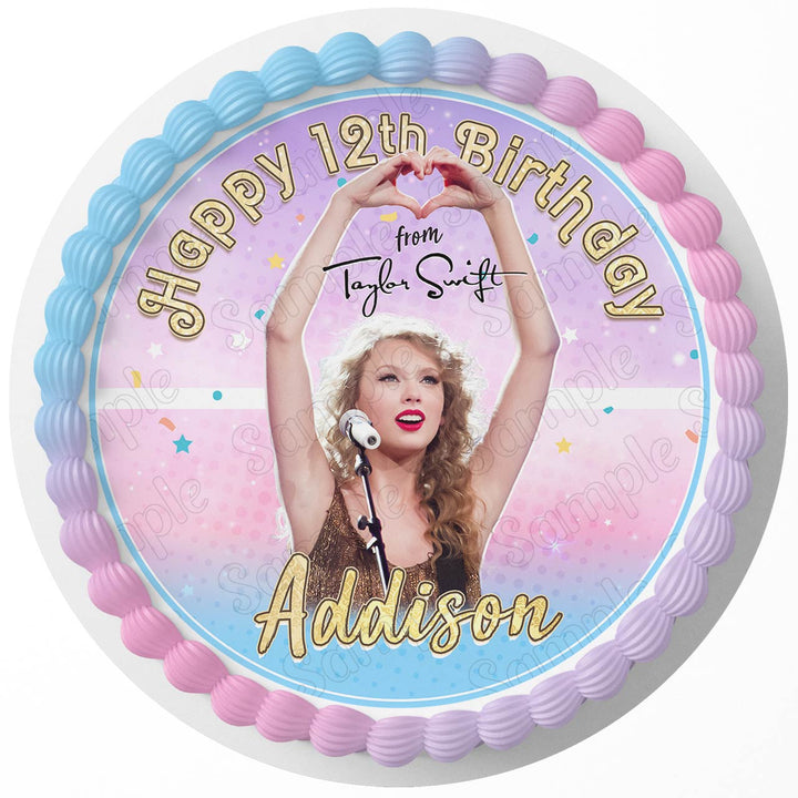 Taylor Swift Singer Edible Cake Toppers Round