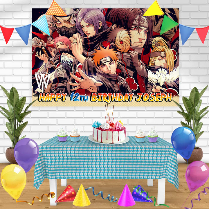 Team Akatsuki Naruto Bn Birthday Banner Personalized Party Backdrop Decoration