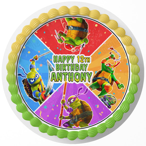 Teenage Mutant Ninja Turtles Mutant Mayhem C2 Rd Edible Cake Toppers Round