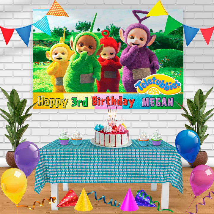 teletubbies Birthday Banner Personalized Party Backdrop Decoration