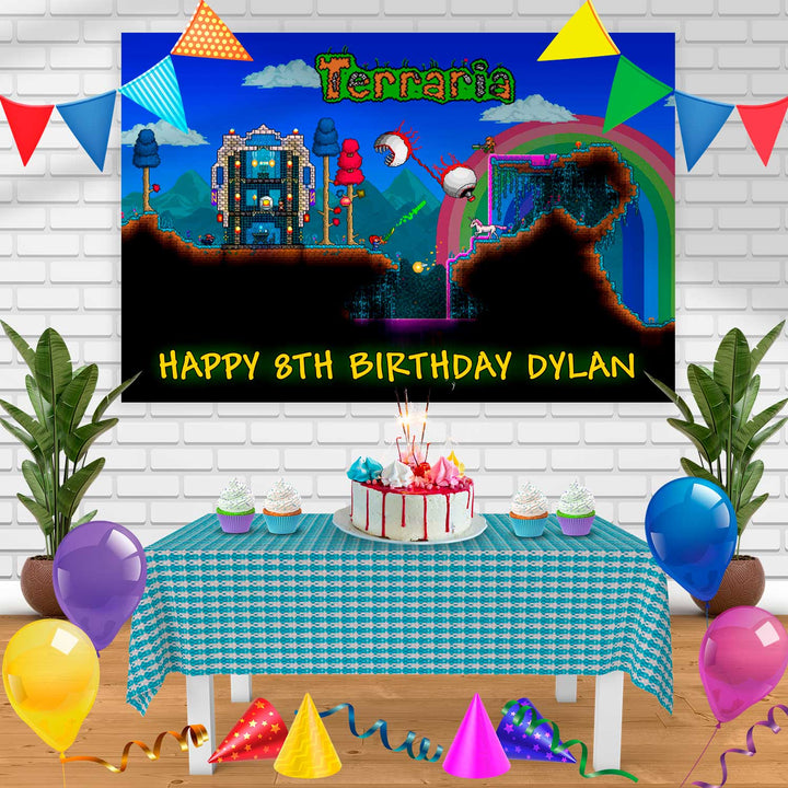 TERRARIA Birthday Banner Personalized Party Backdrop Decoration