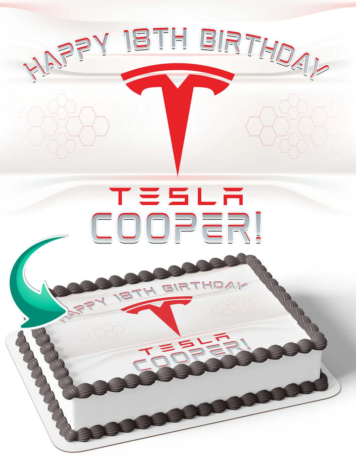 Tesla Cars Edible Edible Cake Toppers