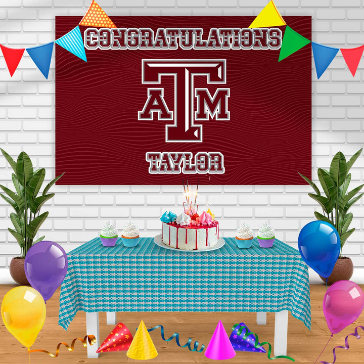 Texas Am Aggies Birthday Banner Personalized Party Backdrop Decoration