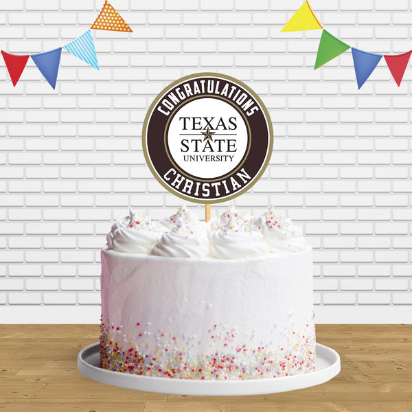 Texas State University Cake Topper Centerpiece Birthday Party Decorations