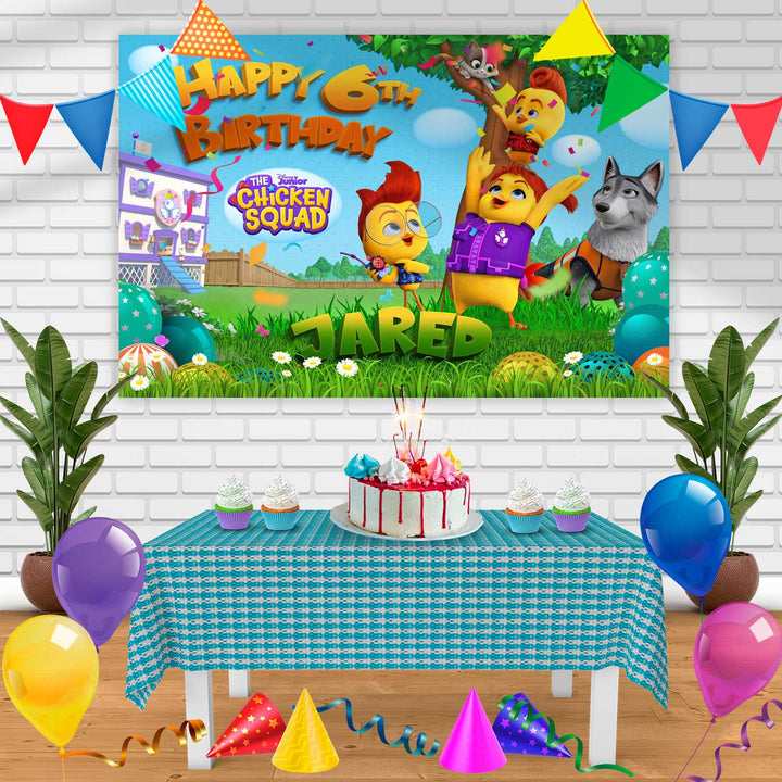 The Chicken Squad Birthday Banner Personalized Party Backdrop Decoration