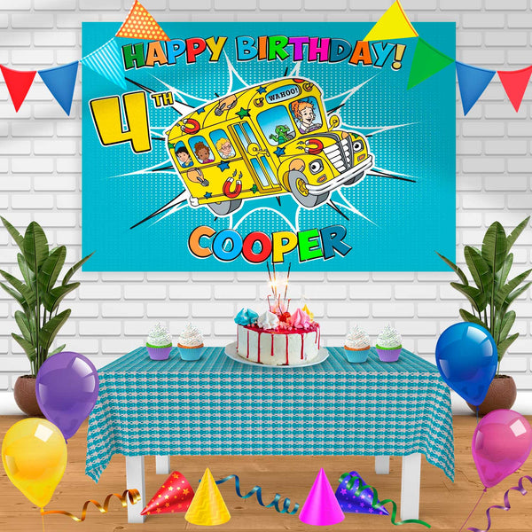 The Magic School Bus Birthday Banner Personalized Party Backdrop Decoration