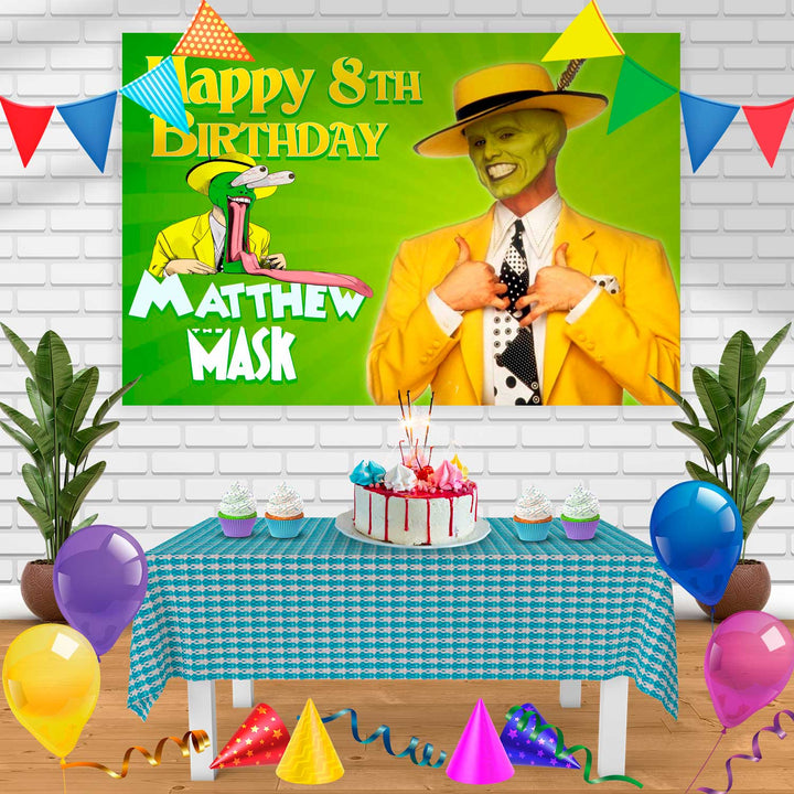 The mask Birthday Banner Personalized Party Backdrop Decoration