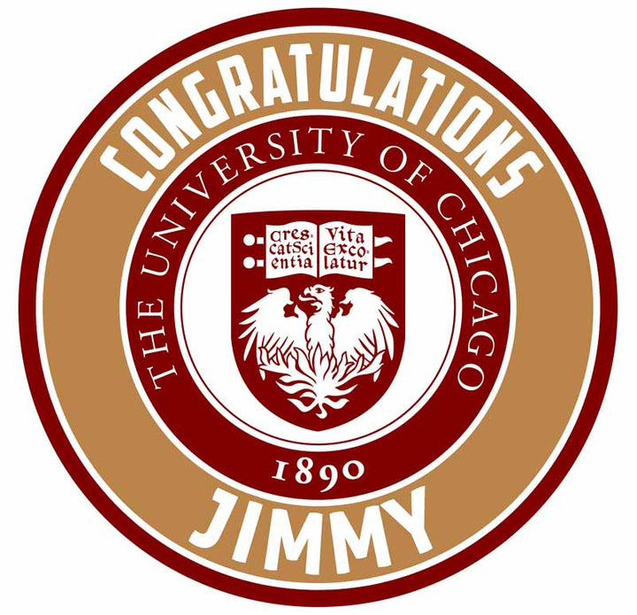 The University of chicago Edible Cake Toppers Round