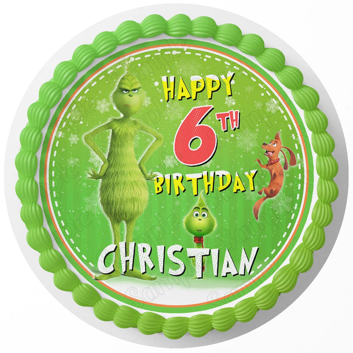 The Grinch Rd C2 Edible Cake Toppers Round
