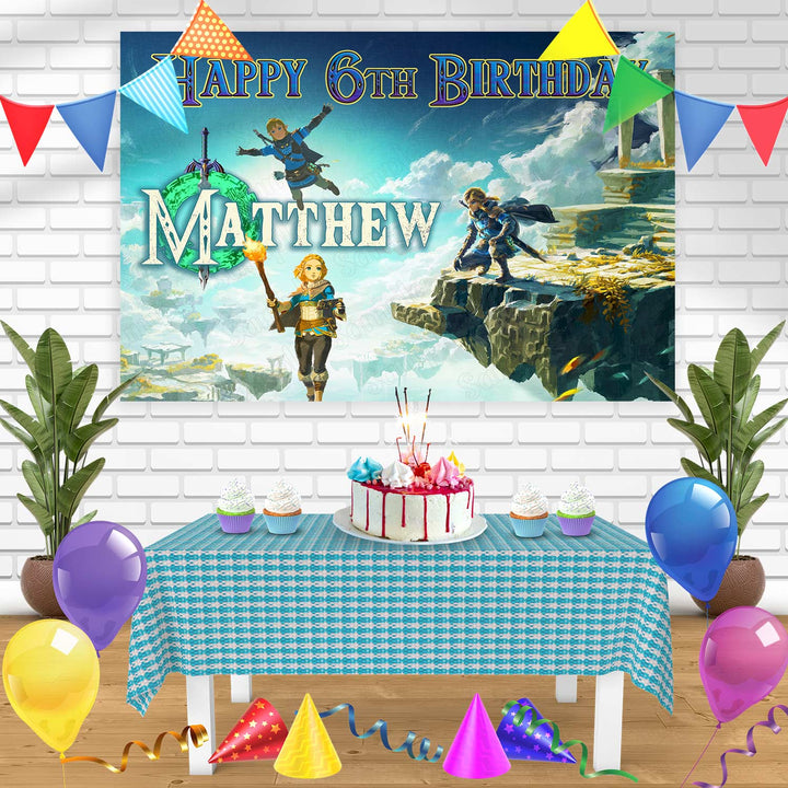 The Legend of Zelda Tears of the Kingdom Bn Birthday Banner Personalized Party Backdrop Decoration