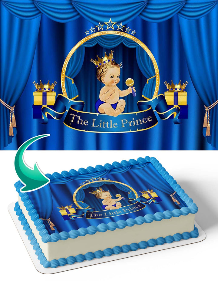 The Little Prince Baby Shower Boy Blue Gold TLP Edible Cake Toppers