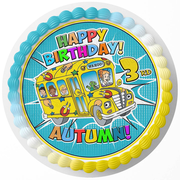The Magic School Bus Rd Edible Cake Toppers Round