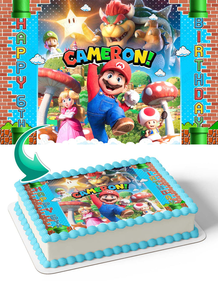 The Super Mario Bros Movie 2023 Luigi Edible Cake Toppers