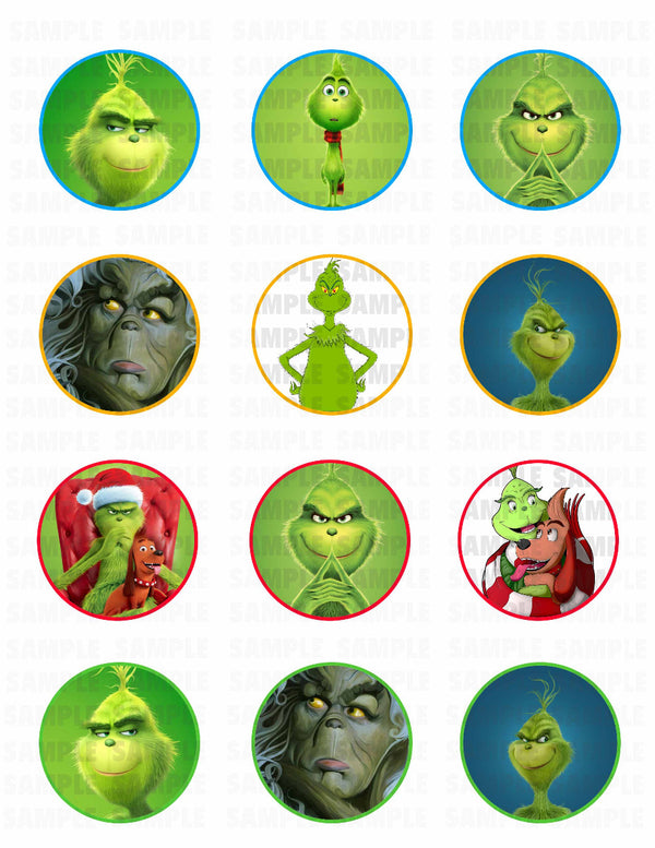 The Grinch Edible Cupcake Toppers