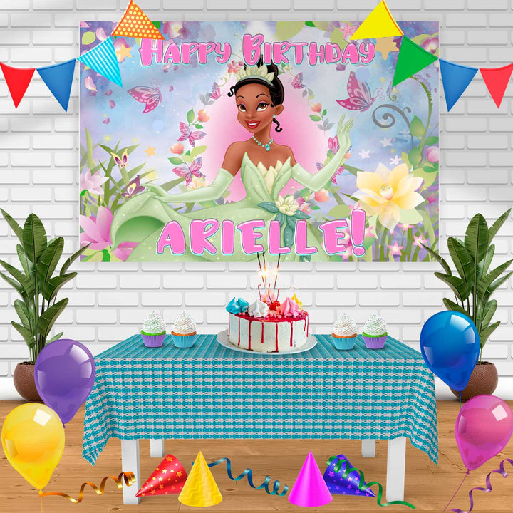 Tiana the princess and the frog Birthday Banner Personalized Party Backdrop Decoration