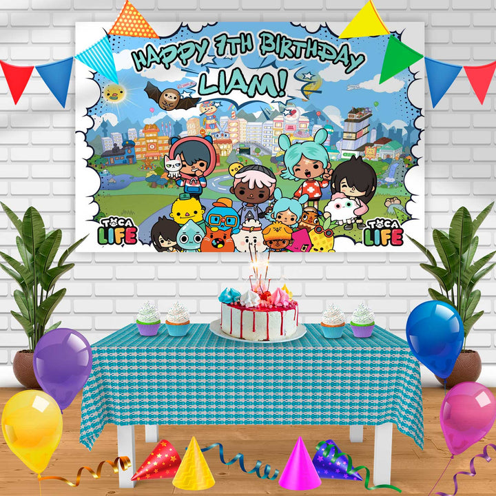 Toca Life World Birthday Banner Personalized Party Backdrop Decoration