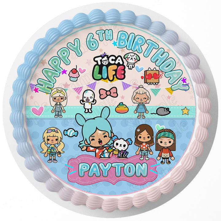 Toca Life World Edible Cake Toppers Round